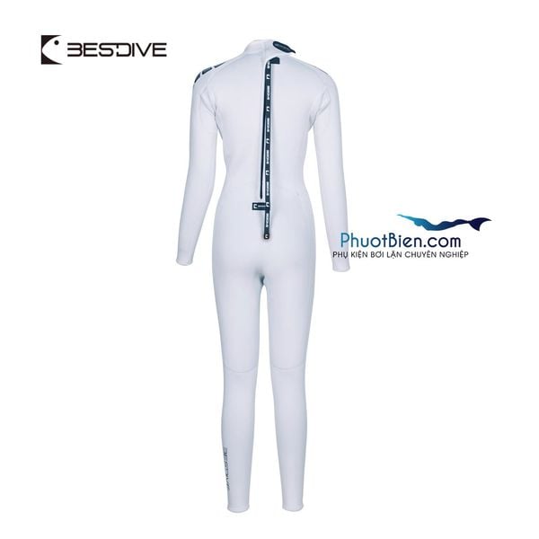 Đồ lặn nữ màu trắng Bestdive Wetsuit Santorini 3mm - ALN1081