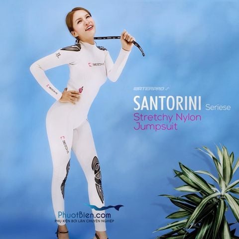  Đồ Lặn Nữ Màu Trắng Bestdive Wetsuit Phong Cách Santorini 3mm - ALN1081 