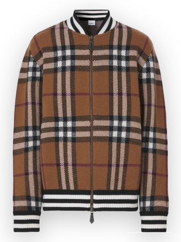 AK BBR Check Cashmere Bomber - Nâu