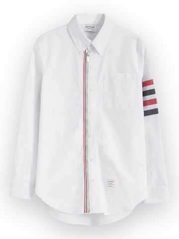 SM Thom 4-Bar Zip Front Oxford - White