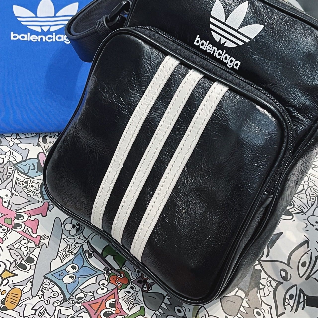 Adidas Originals Leather Satchel Messenger Crossbody Shoulder Bag - Dark  Brown | eBay