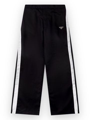 Prada Stripe Triangle Nylon Pant - Black