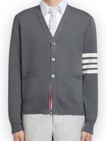 AK Thom Cardigan 4-Bar Merino - Grey