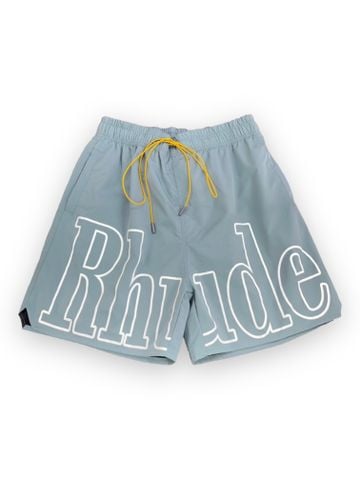 QS Rhude Logo Swim Trunks - Sage