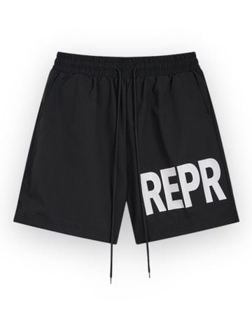 QS RP Logo Print Swim Shorts - Black