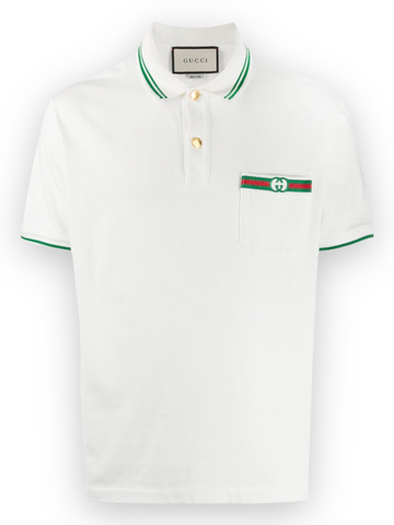 Polo GC With Web Interlocking GG - Trắng