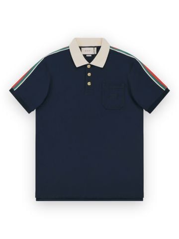 Polo GC Striped Web intarsia - Navy