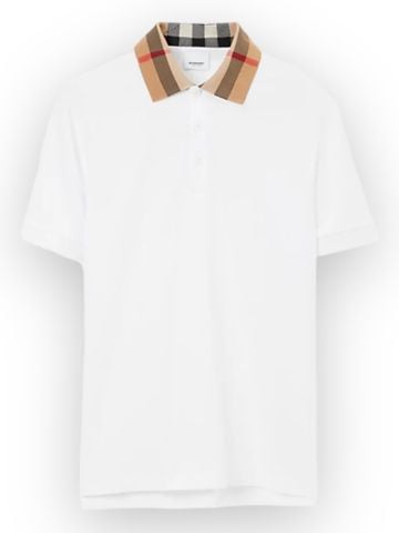 Polo BBR Check Collar - White