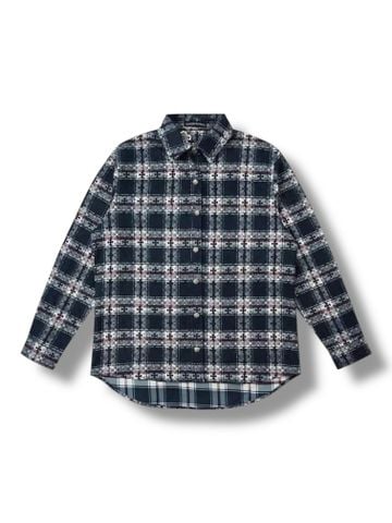 SM CH Flannel Cross Patchwork Check - Navy Grey