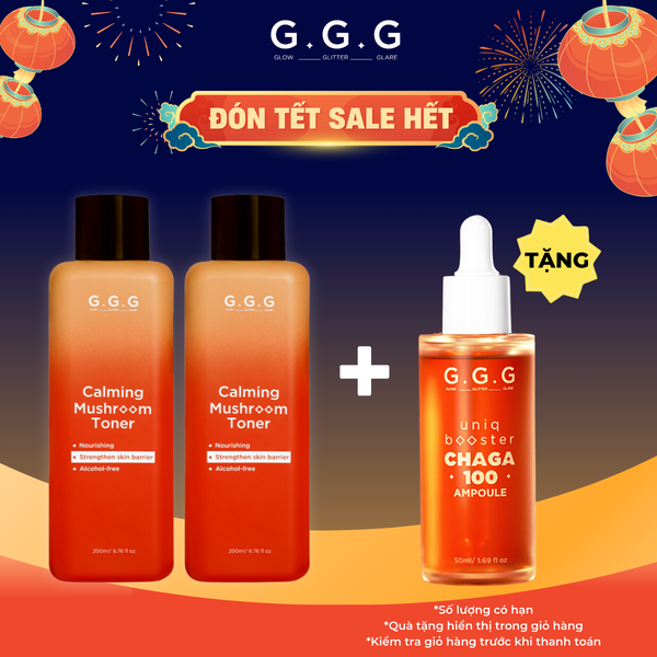  Combo 2 Toner Nấm Không cồn Cấp ẩm Dịu da tức thì - G.G.G Calming Mushroom Toner 200ml 