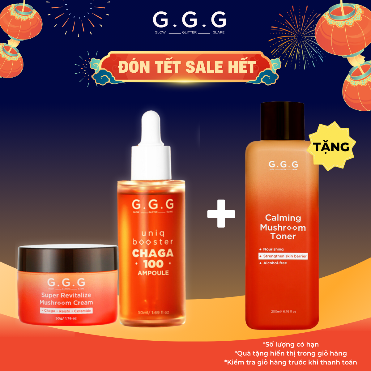Combo 1 Tinh Chất Booster Nấm G.G.G 50ml + 1 Kem Nấm G.G.G 50g