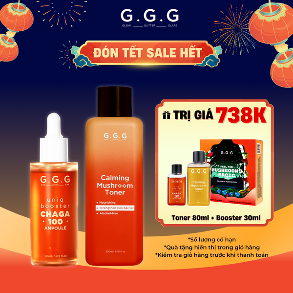  Combo 1 Tinh Chất Booster Nấm G.G.G 50ml + 1 Toner Nấm G.G.G 200ml 