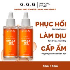 Combo 2 Booster Nấm Chaga, Tinh Chất Ampoule Cấp Ẩm Sâu Làm Dịu & Phục Hồi Da Tức Thì G.G.G Uniq Booster Chaga 50ml