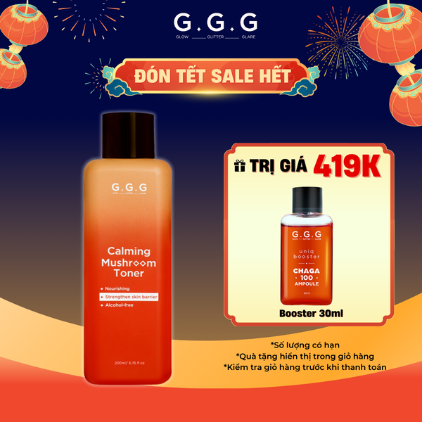 Toner Nấm Không cồn Cấp ẩm Dịu da tức thì - GGG Calming Mushroom Toner 200ml 