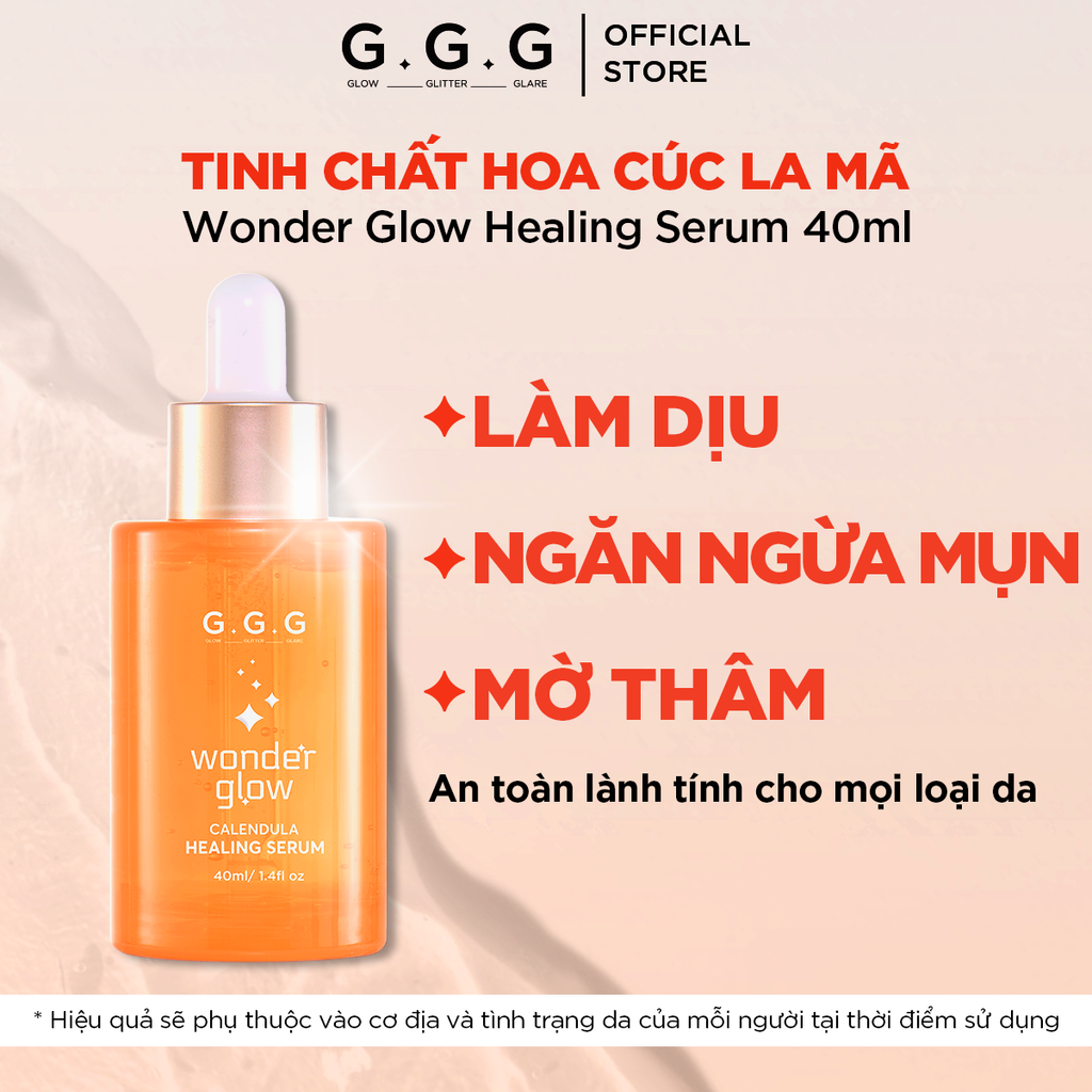 Serum Cam Dưỡng Sáng, Ngừa Mụn, Mờ Thâm - G.G.G Wonder Glow Healing Serum 40ml
