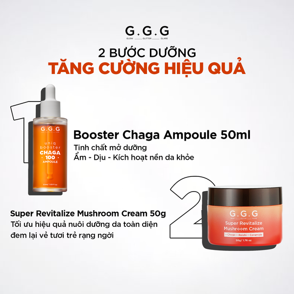 Combo 1 Tinh Chất Booster Nấm G.G.G 50ml + 1 Kem Nấm G.G.G 50g