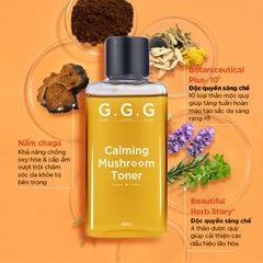 Toner Nấm Không cồn Cấp ẩm Dịu da tức thì - GGG Calming Mushroom Toner 80ml