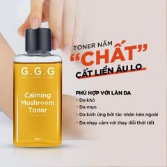 Toner Nấm, Cân Bằng Cấp Ẩm Sâu & Làm Dịu Da Tức Thì GGG Calming Mushroom Toner 80ml