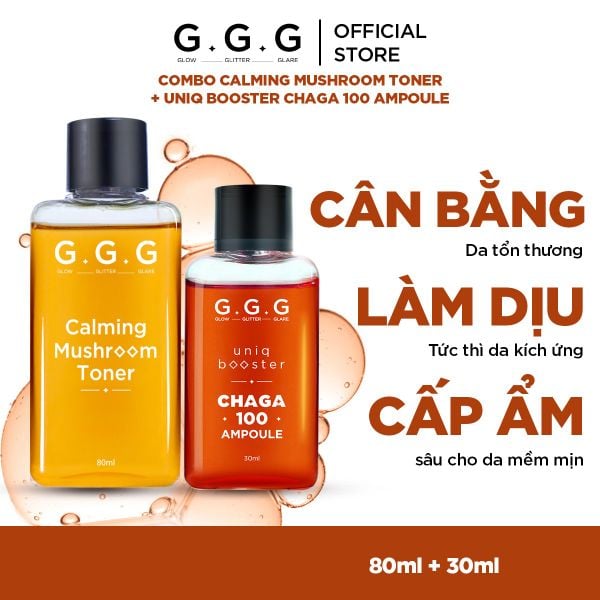 Combo 1 Tinh Chất Booster Chaga G.G.G 30ml + 1 Toner Nấm G.G.G 80ml