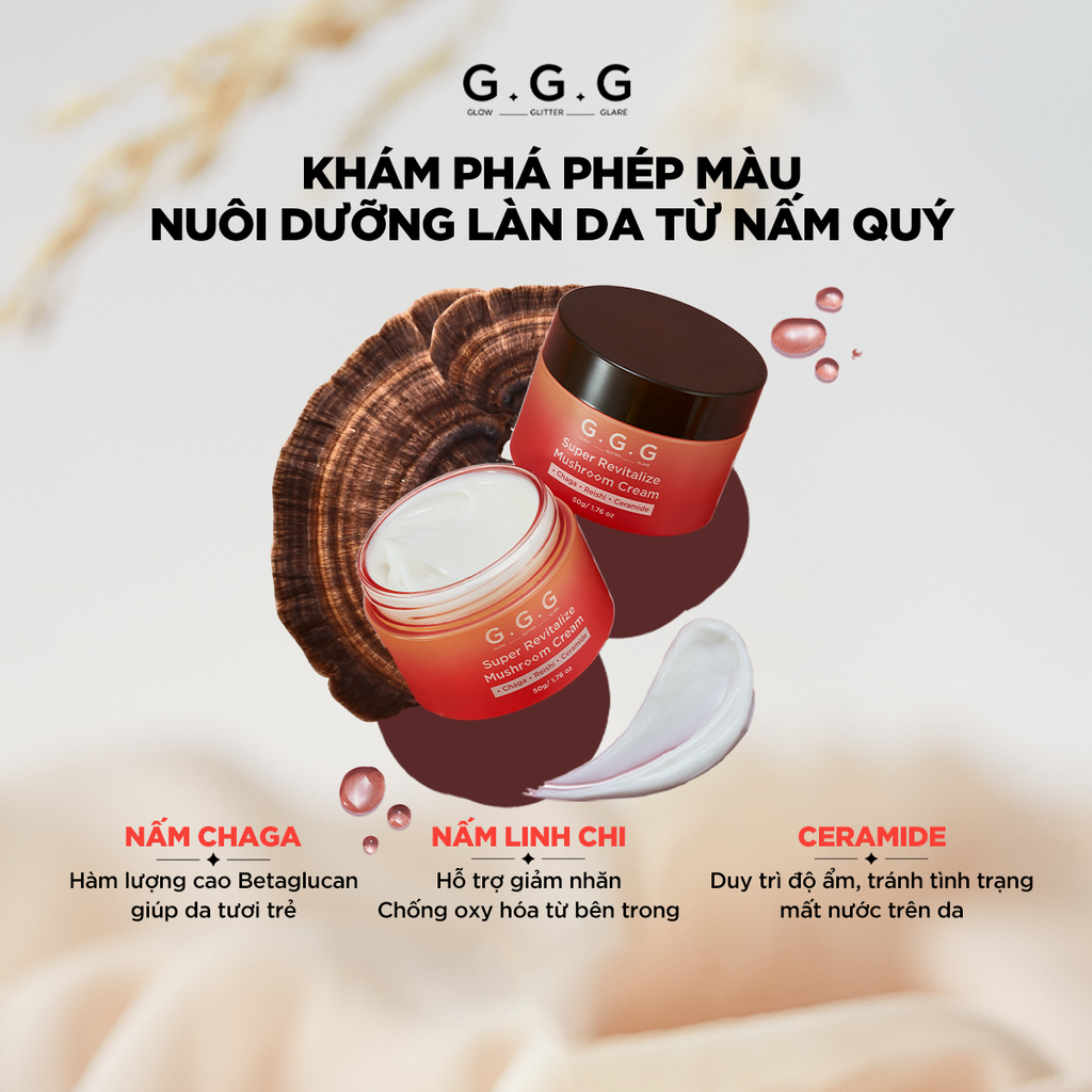 Combo 1 Tinh Chất Booster Nấm G.G.G 50ml + 1 Kem Nấm G.G.G 50g