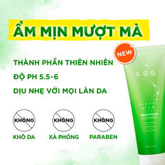 Sữa rửa mặt rau má AHA, BHA,PHA sạch sâu, ẩm mịn, không khô da - G.G.G Cica Deep Foam Cleanser 125g