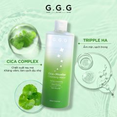 Bộ đôi Sạch sâu, Ẩm mịn, Không khô da từ Rau Má - GGG Cica Micellar Cleansing Water 400ml+ Cica Deep Foam Cleanser 125gr