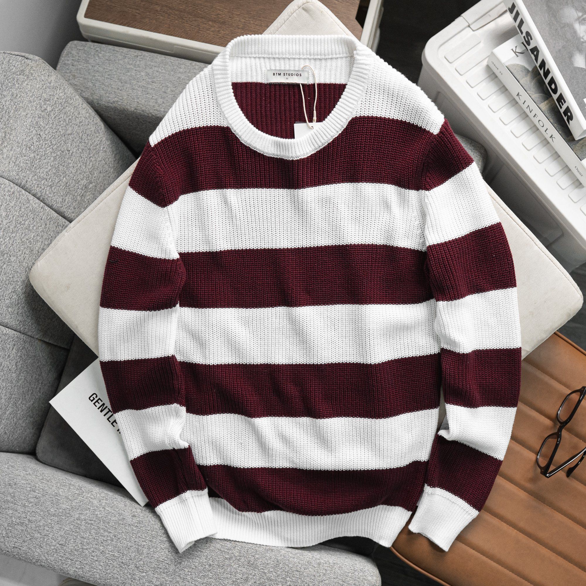  Sweater BTino Len Sọc Ngang 