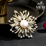  Cài áo Snowflake Pearl Elegance 