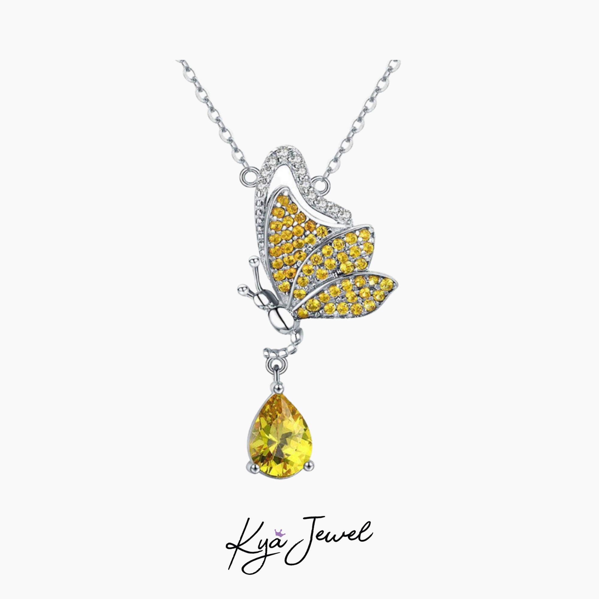  Dây chuyền nữ đẹp giấc mơ bướm vàng đá Swarovski 