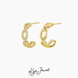  Khuyên tai nữ Litte Ring khảm đá CZ 