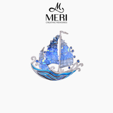  Cài áo Blue Sailboat 