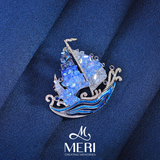  Cài áo Blue Sailboat 