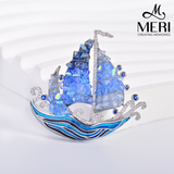  Cài áo Blue Sailboat 
