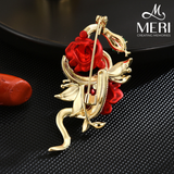  Cài áo snake hoa hồng quý phái 