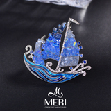  Cài áo Blue Sailboat 