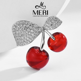  Cài áo quả cherry đỏ 