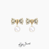  Khuyên tai nữ Dazzling Pearl Bow 