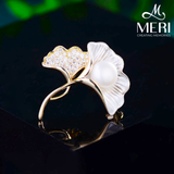  Cài áo Ginkgo Leaves & Pearls 