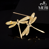  Cài áo Gemstone Golden Dragonflies 