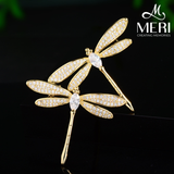  Cài áo Gemstone Golden Dragonflies 