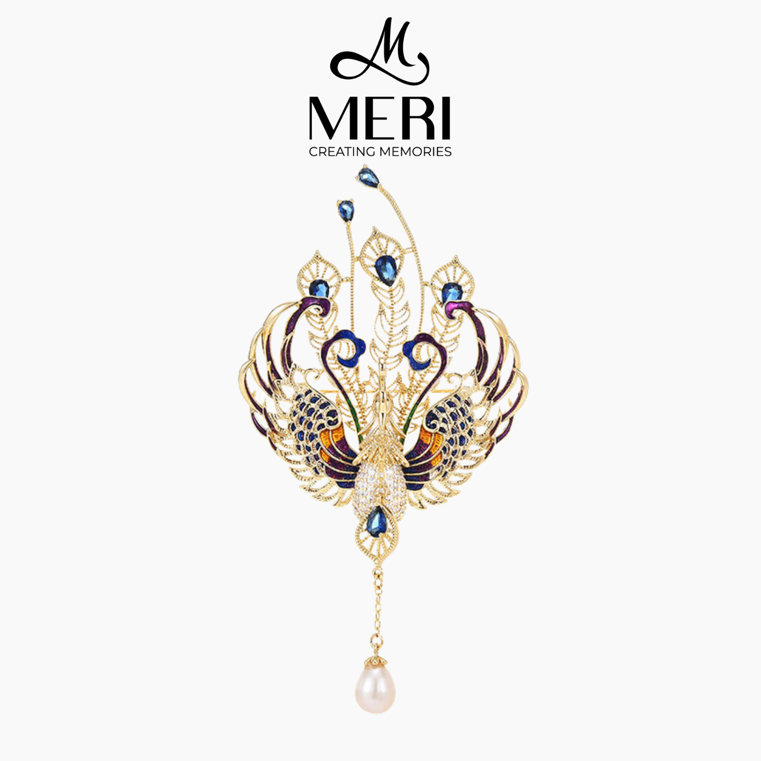  Cài áo Chim công Royal 