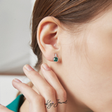  Khuyên tai bạc nữ đá xanh ngọc cao cấp 