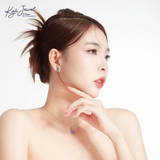  Dây chuyền nữ bạc Ý 925 đá xanh dương cao cấp 
