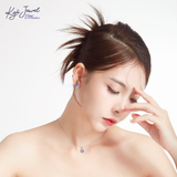  Dây chuyền nữ bạc Ý 925 đá xanh dương cao cấp 
