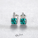  Khuyên tai bạc nữ đá xanh ngọc cao cấp 