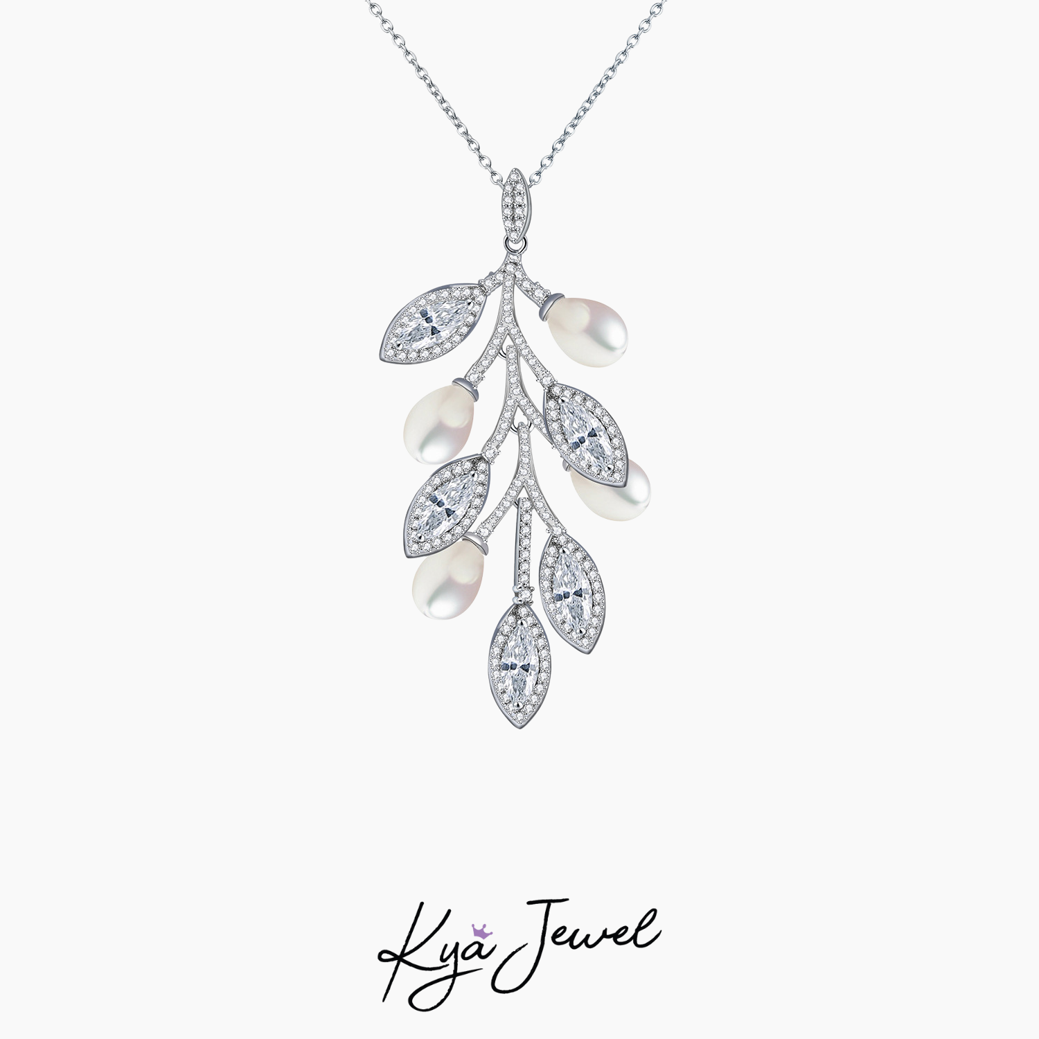  Dây chuyền nữ Leaf Pearl 