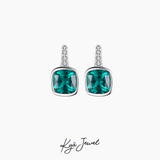  Khuyên tai bạc nữ đá xanh ngọc cao cấp 