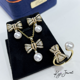  Khuyên tai nữ Dazzling Pearl Bow 