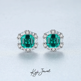  Khuyên tai nữ bạc Ý Mystic Green 