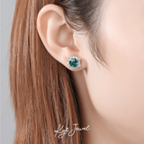  Khuyên tai nữ bạc Ý Mystic Green 